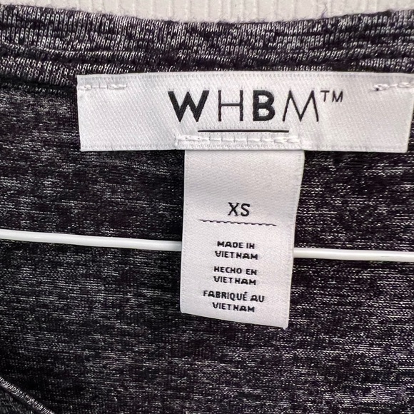 WHBM Womens T-Shirt Knit V-Neck Short Sleeve Rayon Blend Heather Gray Size XS - Picture 2 of 3